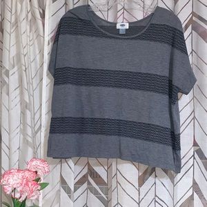 Gray Stripe Detail Women’s Top